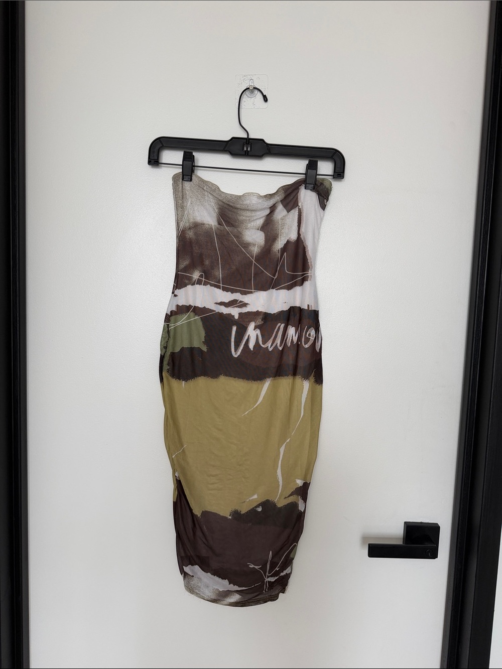iNAMORATA Brown, Olive & Cream Midi Dress